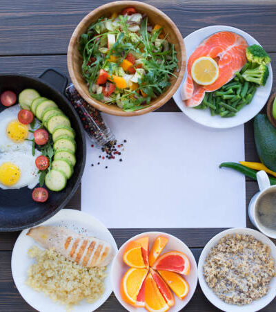 Health & fitness food in lunch boxes. set meal for the whole day.